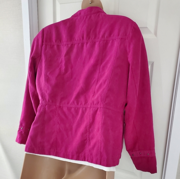 Cato Fuschia Faux Suede Jacket - Picture 8 of 11